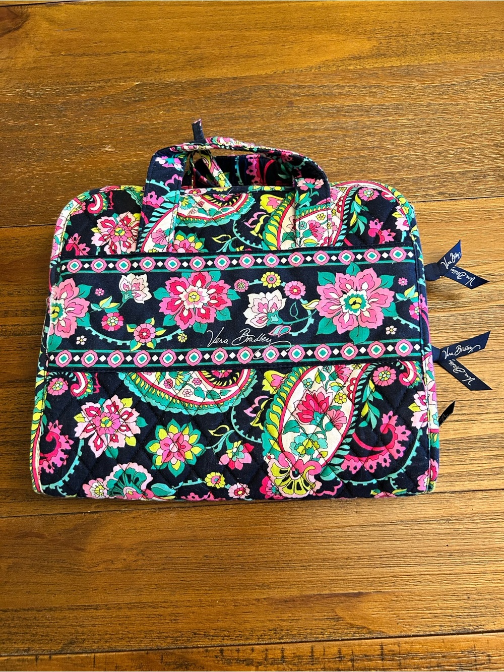 Vera Bradley Hanging Travel Organizer Toiletry Cosmetic Bag Floral Paisley Quilt